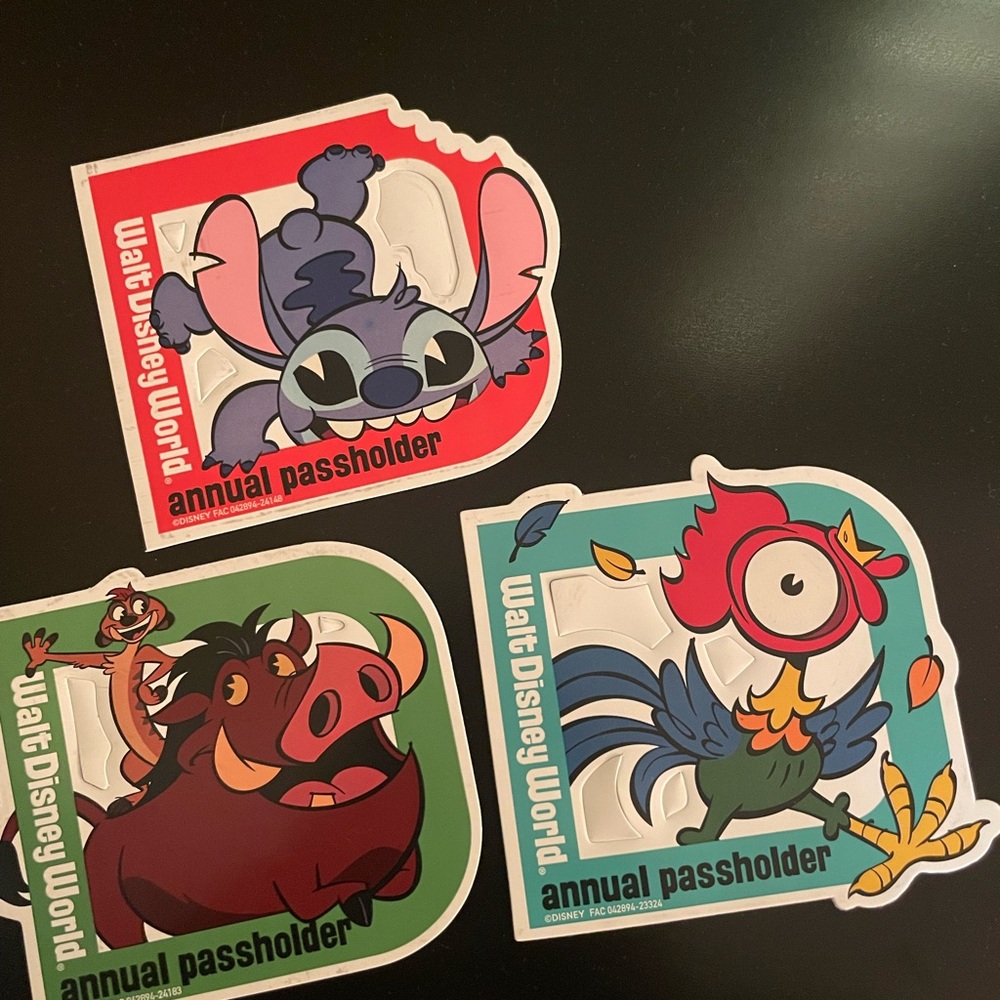 Set of 3 New Disney World Annual Passholder Magnets